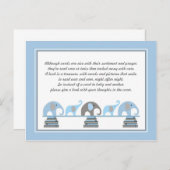 Carte de demande de Baby shower Blue Elephant (Devant / Derrière)