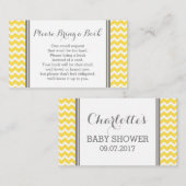 Carte de demande de Baby shower Chevron jaune (Devant / Derrière)