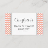 Carte de demande de Baby shower Coral Chevron (Dos)