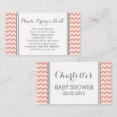 Carte de demande de Baby shower Coral Chevron (Devant / Derrière)