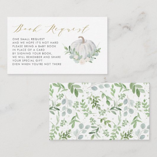 Carte de demande de Baby shower d'automne Citrouil (Devant / Derrière)