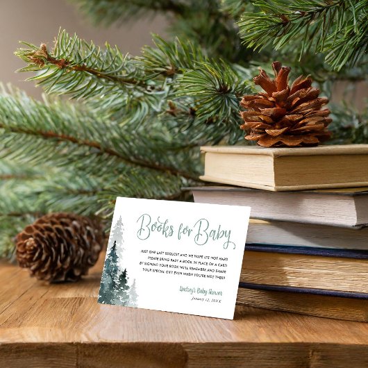 Carte de demande de Baby shower de forêt d'hiver