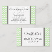 Carte de demande de Baby shower de Mint Chevron (Devant / Derrière)