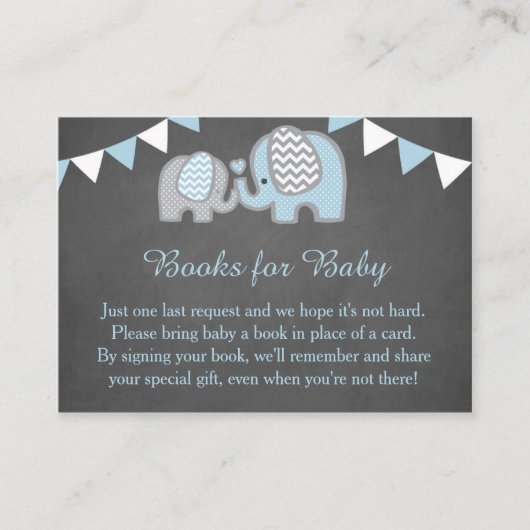 Carte de demande de Baby shower éléphant garçon (Devant)