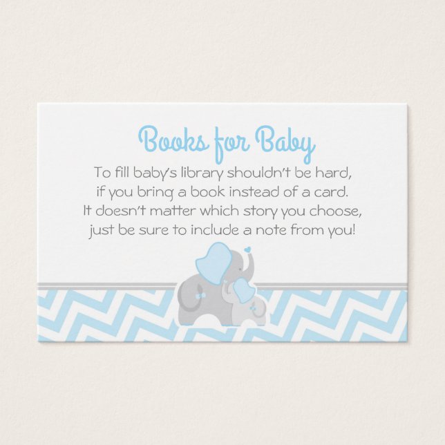 Carte de demande de Baby shower éléphant gris bleu (Devant)