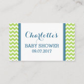 Carte de demande de Baby shower Lime Blue Chevron (Dos)