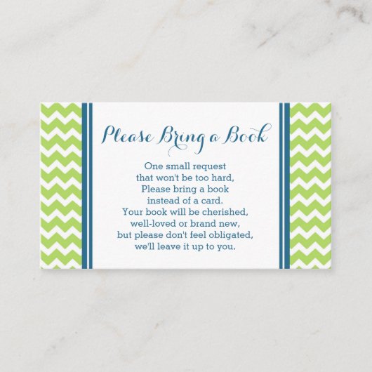 Carte de demande de Baby shower Lime Blue Chevron (Devant)
