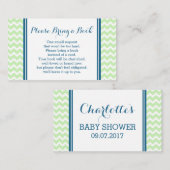 Carte de demande de Baby shower Mint Blue Chevron (Devant / Derrière)