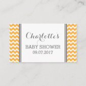 Carte de demande de Baby shower Orange Chevron (Dos)