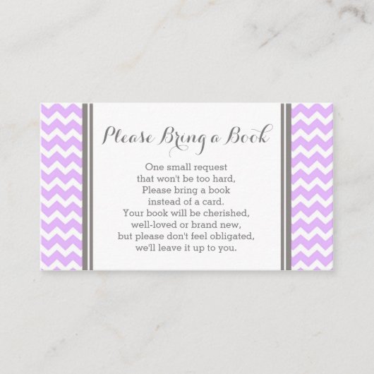 Carte de demande de Baby shower Purple Chevron (Devant)