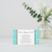 Carte de demande de Baby shower turquoise Damask (Debout devant)