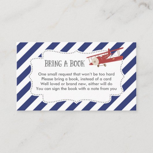 Carte de demande de carnet de Baby showers d'avion (Devant)