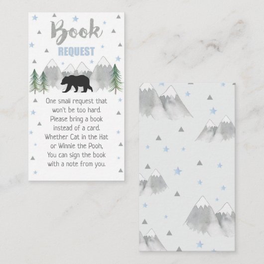 Carte de demande de carnet d'ours d'aventure 3,5 x (Devant / Derrière)