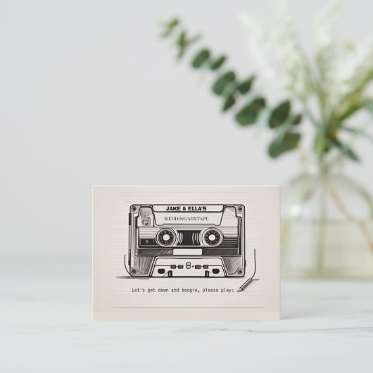 Carte de demande de chanson de mariage rétro 70s 8 (Debout devant)