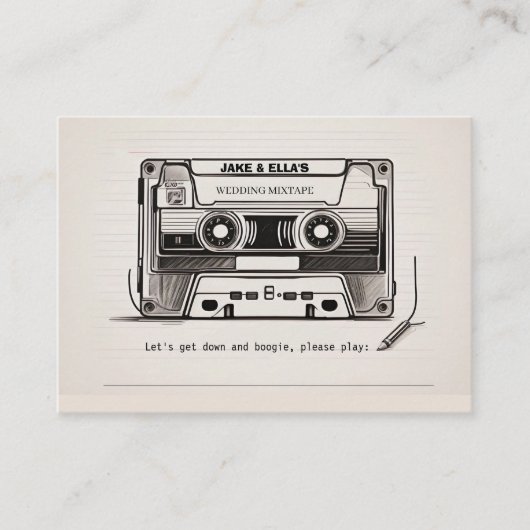 Carte de demande de chanson de mariage rétro 70s 8 (Devant)