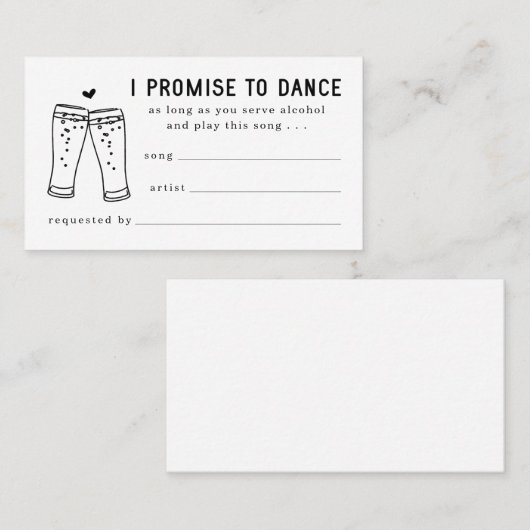 Carte de demande de chanson drôle pour invitation (Devant / Derrière)