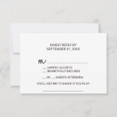 Carte de demande de chanson et de RSVP Love Hearts (Dos)