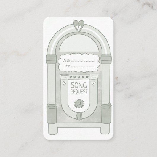 Carte de demande de chanson Eucalyptus Sage Green  (Devant)