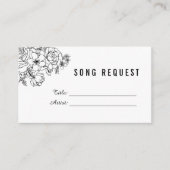 Carte de demande de chanson florale moderne noir e (Devant)