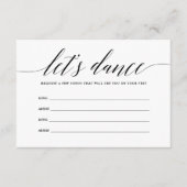 Carte de demande de chanson Let's Dance (Devant)