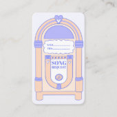 Carte de demande de chanson pour Jukebox de soirée (Devant)