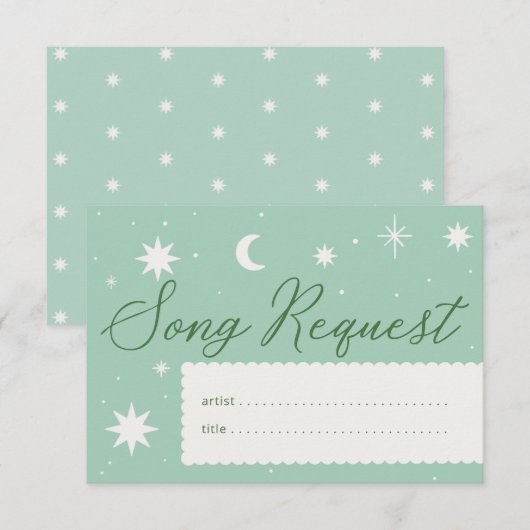 Carte de demande de chant pour les étoiles de Boho (Devant / Derrière)