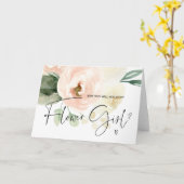 Carte de demande de demoiselle d'honneur à fleurs  (Fleur jaune)