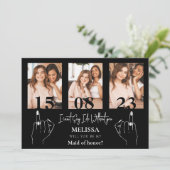 Carte de demande de demoiselle d'honneur avec coll (Debout devant)