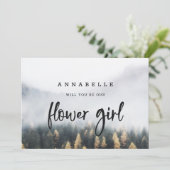 Carte de demande de demoiselle d'honneur Fleur de  (Debout devant)