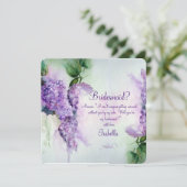 Carte de demande de demoiselle d'honneur Fleurs de (Debout devant)