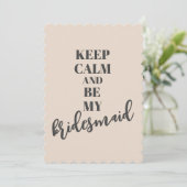 Carte de demande de demoiselle d'honneur minimalis (Debout devant)