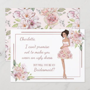 Carte de demande de demoiselle d'honneur personnal