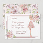 Carte de demande de demoiselle d'honneur personnal (Devant / Derrière)