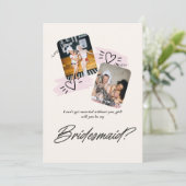 Carte de demande de demoiselle d'honneur romantiqu (Debout devant)