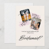 Carte de demande de demoiselle d'honneur romantiqu (Devant / Derrière)
