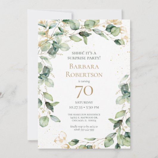 Carte de demande de eucalyptus pour 70e anniversai (Devant)