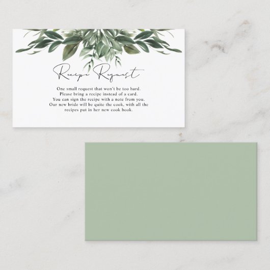 Carte de demande de feuille de feuillage (Devant / Derrière)