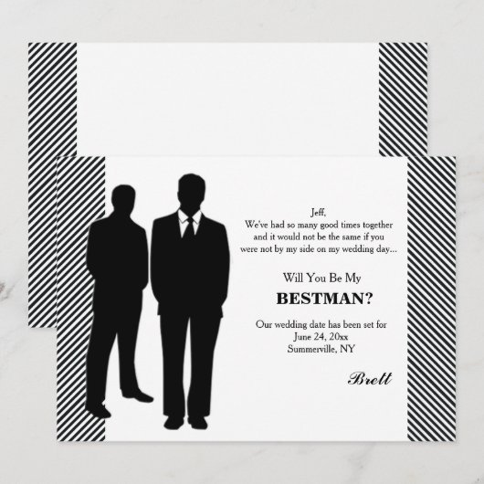 Carte de demande de garçon d'honneur (Devant / Derrière)
