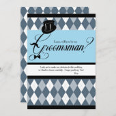 Carte de demande de Jacquard Groomsman (Devant / Derrière)