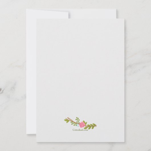 Carte de demande de jeune fille aux fleurs sarcell (Dos)