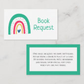 Carte de demande de livre arc-en-ciel illustrée co (Devant / Derrière)