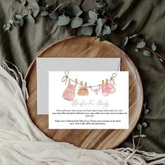 Carte de demande de livre Boho Clothesline pour bé