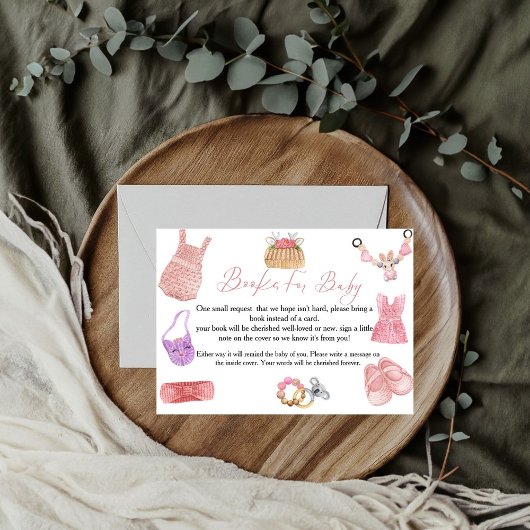 Carte de demande de livre Boho Clothesline pour bé