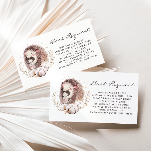 Carte de demande de livre Boho Mommy and Baby Hedg