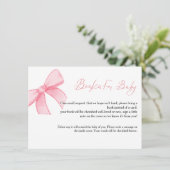 Carte de demande de livre Boho Pink Bow pour bébé (Debout devant)