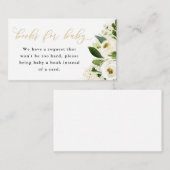 Carte de demande de livre pour bébé Floral Blanc e (Devant / Derrière)