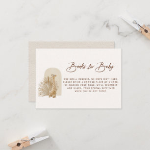 Carte de demande de livre pour la nurserie boho