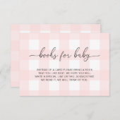 Carte de demande de livres à motif Gingham rose (Devant / Derrière)