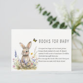 Carte de demande de livres de Baby shower Bunny (Debout devant)