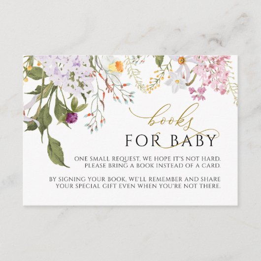 Carte de demande de livres fleur sauvage (Devant)